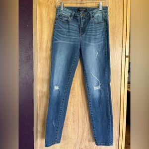 Judy Blue Skinny Blue Jeans with Distressed Details